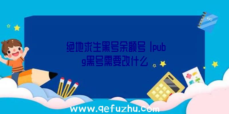 「绝地求生黑号余额号」|pubg黑号需要改什么